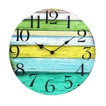 BallsFHK Wall Clock 13 Inch Silent Non Ticking Wall Clocks Battery Operated Coastal Design Rustic Retro Decorative For Bathroom Kitchen Living Room
