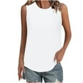 thumbnail image 2 of Sakmal Tank Tops for Women Plus Size Crew Neck White Tunic Solid Lightweight Tank Tops Casual, 2 of 8