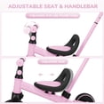 thumbnail image 2 of Wisairt 5-in-1 Toddler Tricycle with Push Handle for 1-3 Years, Toddler Bike, Kids Trike, Balance Bike with Adjustable Seat & Handlebar, Pink, 2 of 8