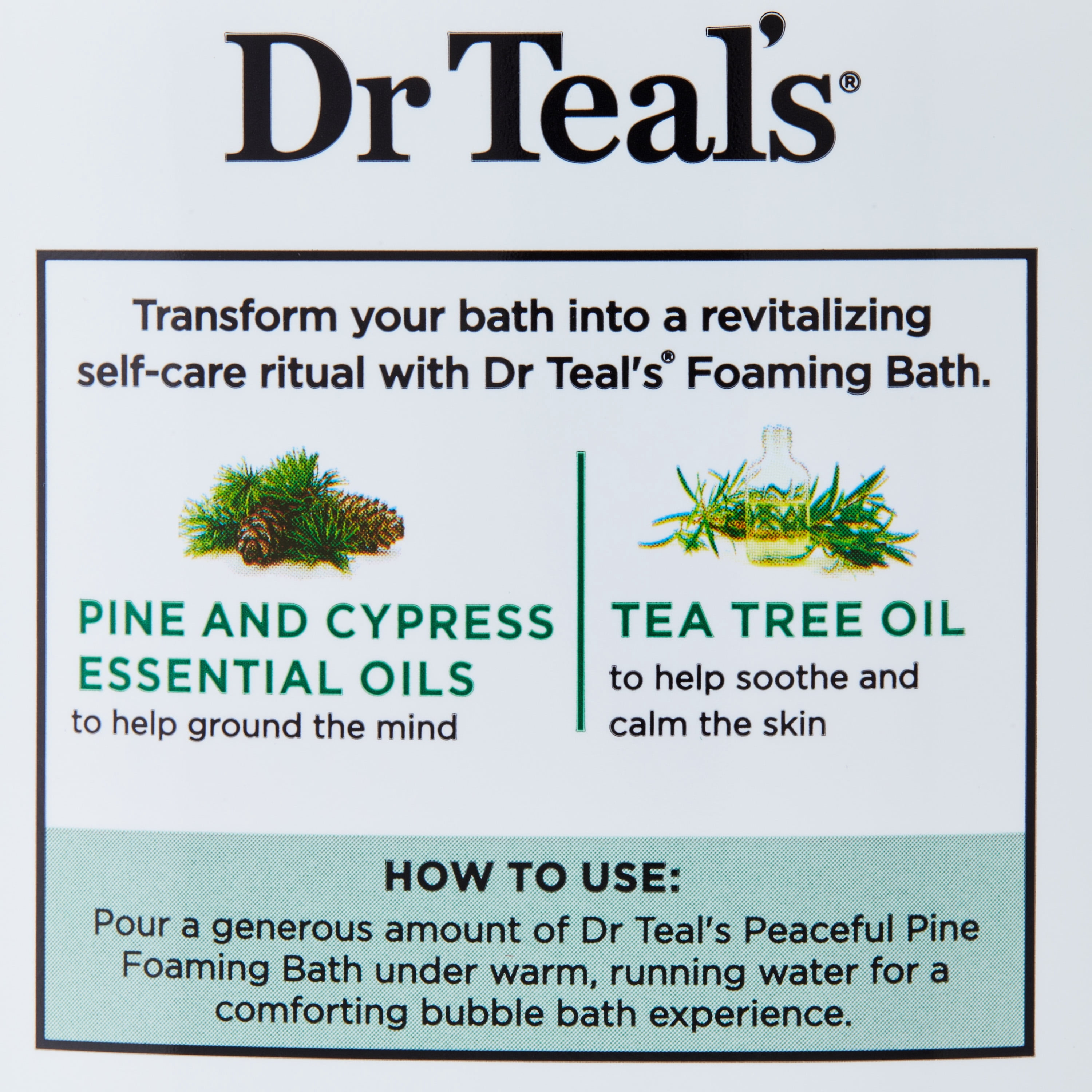 (2 pack) Dr Teal's Peaceful Pine Glow Pure Epsom Salt Foaming Bath, 14 oz