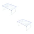 thumbnail image 3 of RENACLIPY White Stackable Foldable Storage Shelf for Home No Assembly Required 2Pcs, 3 of 8