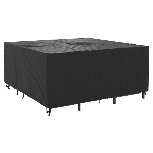 Mainstays 85" x 85" x 35" Black Medium Universal Square Patio Furniture Cover With Buckle Closures