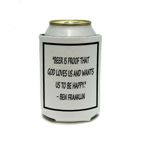 BEER IS PROOF THAT GOD LOVES US AND WANTS US TO BE HAPPY Can Cooler Drink Insulator Beverage Insulated Holder