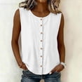 thumbnail image 7 of WRFWUL Womens Scoop Neck Cotton Tank Tops Button Down Sleeveless Vest Loose Lightweight Gauze Blouses, 7 of 7