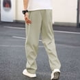 thumbnail image 4 of Men's Casual Pants Elastic Waist Long Pants Breathable Lounge Pants Solid Leisure Trousers, 4 of 5