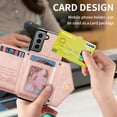 thumbnail image 2 of Dteck Case For Samsung Galaxy S21 6.2-inch,Luxury Leather Zipper Card Holder Wallet Cross Body Shoulder Strap Case for Galaxy S21 5G Shockproof Hybrid Rubber Kickstand Cover,Pink, 2 of 8
