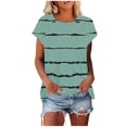 thumbnail image 2 of Summer Fashion Womens Tops 2025 Plus Size Casual Short Sleeve Round Neck Print Ladies Blouse, 2 of 8