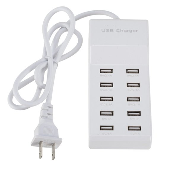 Men Club USB charger AC adapter 10 port fast charge multiport smart tablet charger 5V12A