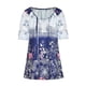 thumbnail image 5 of Qarigey Blusa Camisa de manga corta con estampado Blusa con cuello en V Blusa suelta con estampado de manga corta Top de verano para mujer Prendas para la parte del cuerpo Azul claro XL Qarigey AP001925-60, 5 of 6