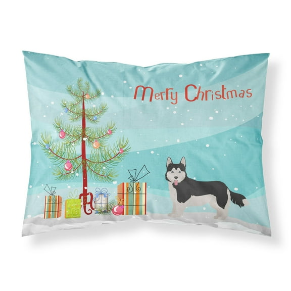 Corgi Husky Mix 2 Christmas Tree Fabric Standard Pillowcase