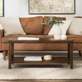 Desert Fields Magnolia Metal X Coffee Table, Dark Walnut