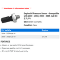 thumbnail image 2 of Engine Pressure Sensor - Compatible with 2000 - 2002, 2004 - 2009 Audi S4 2.7L V6 2001 2005 2006 2007 2008, 2 of 2