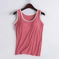 thumbnail image 4 of WTXUE Camisole Tops Sleeveless Tops Fashionable Casual Padded Tank Top Without Wire Bra Cup Integrated Suspenders Bandeau Tops Camisole Tops for Women Built In Bra Loose Tank Tops Hot Pink 4Xl, 4 of 8