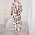 thumbnail image 5 of Disketp Pajamas Set Long Sleeve Sleepwear Womens Button Down Nightwear Pj Sets-Watercolor Floral With Butterflies, 5 of 9