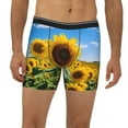 thumbnail image 2 of Salouo Sky Golden Sunflower Field B Pattern Men's Boxer Briefs, Soft & Breathable Underwear Elastic Waistband Briefs for Men,1-Pack, 2 of 7