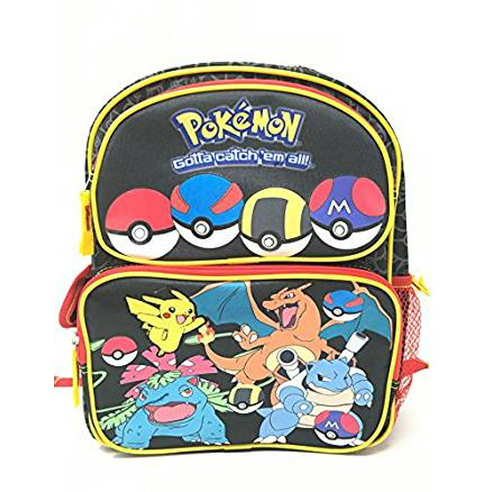 Pokémon Small Backpack w/Friends PokeBall Black 12 School Bag