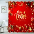 thumbnail image 4 of Birdeem Rideau de Douche Flocons de Neige Rouges de Noël avec 12 Crochets Joyeux Noël Bokeh Pailleté Décoration de Baignoire Entretien Facile Tissu Polyester Lavable, 4 of 6