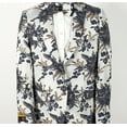thumbnail image 3 of Mens 2 Button White, Navy, & Gold Foil Floral Paisley Prom and Wedding Tuxedo By Alberto Nardoni Brand Designer, 3 of 3