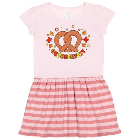 

Inktastic Oktoberfest with Pretzel and Leaves in Orange Red and Yellow Gift Toddler Girl Dress