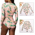 thumbnail image 5 of FIEWESEY One Piece Monokini Beachwear Womens Long Sleeve Swimsuits Rashguard Surfing Bathing Suit Swimwear Zip Front Summer ( Pattern D,XXL ), 5 of 6