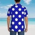 thumbnail image 5 of Cauagu Blue And White Polka Dot Print Hawaiian Shirt for Men,Casual Short Sleeve Button Down Shirts Summer Beach Men's Regular-Fit Short-Sleeve Print Shirt -XX-Large, 5 of 6
