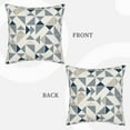 thumbnail image 4 of Housses de Coussin Décoratives en Velours Lot de 2, Housse de Coussin Carrée Douce avec Fermeture Éclair Invisible Couleurs Triangle Impression Mosaïque Moderne, 18"x18 Pouces, 4 of 6