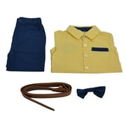 Baby Boy Gentleman Outfit Children Fashionable Exquisite Shirt Suspender Pants Suit Set for PartyYellow 90cm