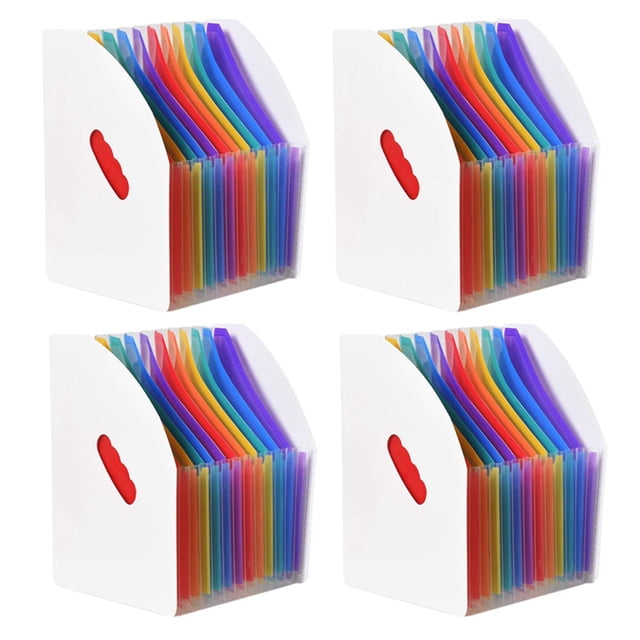 4X Carpeta de Archivos Expandible Carpeta de Pie A4 Organizador Vertical de Archivos Revista Cesta Escritorio 13 Bolsillos Soporte de Archivos