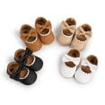 thumbnail image 2 of Baby Girls Mary Jane Flats with Bowknot Ballet Infant Princess Dress Shoes (0-6 Months,Khaki), 2 of 6