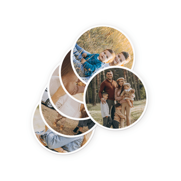 Custom Stickers, Circle- Set of 6