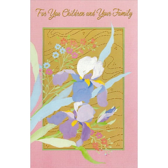 Freedom Greetings Flowers on Gold: Children & Family Easter Card