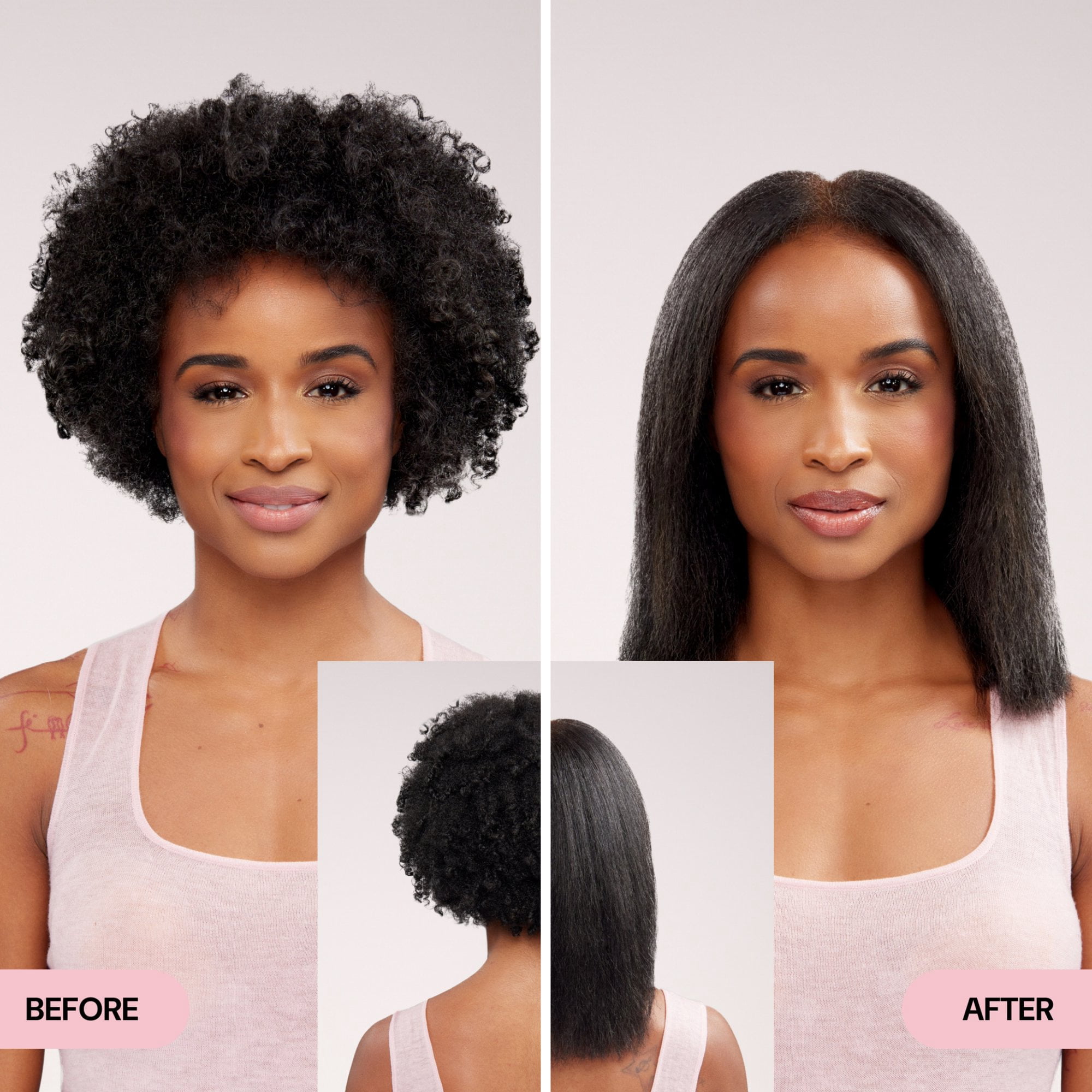 L'ange Hair Le Vite Ceramic Straightening Brush with Digital LCD Display for Sleek Frizz-Free Hair (Blush)
