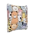 thumbnail image 3 of LNWH Cute Animals Doodle Throw Pillow Covers, Square Soft Linen Decorative Pillow Cases, 18"x18", 3 of 8