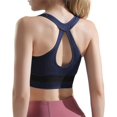 thumbnail image 2 of XINQIHANG Women's Zip Front Sports Bra Comfortable Racerback Workout Yoga Bra with Removable Pads, 2 of 7