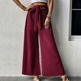 thumbnail image 2 of Women's Wide Leg Pants tie High Waisted solid Palazzo Pants Casual Baggy Flowy Summer vacation Lounge Trousers, 2 of 6