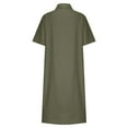 thumbnail image 6 of Jinhomg Womens Button Down Shirt Dresses Lightweight Comfy Cotton Linen Dress Casual Loose Solid Short Sleeve Vacation Dresses Green S, 6 of 7