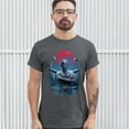 thumbnail image 3 of Tee Hunt Demon Gargoyle T-Shirt Blood Moon Scary Halloween Monster Men's Tee, Charcoal, Large, 3 of 5