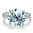 thumbnail image 2 of 5ct Moissanite Diamond Rings for Women D Color VVS1 Engagement Diamond Rings 4-Prong 925 Sterling Silver Wedding Rings for Women with Certificate, 2 of 9
