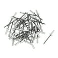 thumbnail image 1 of 50 Pcs Remaches de sellado cerrado de cabeza abovedada 4mm Diámetro de agarre 14mm Longitud de agarre 8mm Aleación de aluminio Hierro Tono plateado, 1 of 1