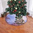 thumbnail image 2 of FMSHPON Castle Cherry Blossom Xmas Christmas Tree Skirt Stand Mat for Holiday Party Decoration Indoor Outdoor 48 inches, 2 of 3