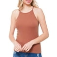 thumbnail image 3 of Made by Olivia Women's Basic High Halter Neck Sleeveless Ribbed Racerback Tank Top, 3 of 6