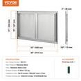 thumbnail image 2 of VEVOR BBQ Access Door, 36W x 21H Inch Double Outdoor Kitchen Door, Stainless Steel Flush Mount Door, Wall Vertical Door with Recessed Handles , for BBQ Island, Grilling Station, Outside Cabinet, 2 of 9