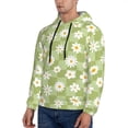 thumbnail image 3 of Sikiie Daisies Flowers Men's Hoodie, Essentials Hoodie, Sweatshirt, Pullover Hooded Sweatshirt for Men-3X-Large, 3 of 7