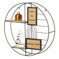 thumbnail image 6 of Vintiquewise Rectangular 4-Tier Floating Wall Shelf - Metal and Wood Wall-Mounted Display Shelf - Multi-Functional Wall Storage, Perfect for Entryway, Bathroom, Bedroom, Living Room, or Office, 6 of 10