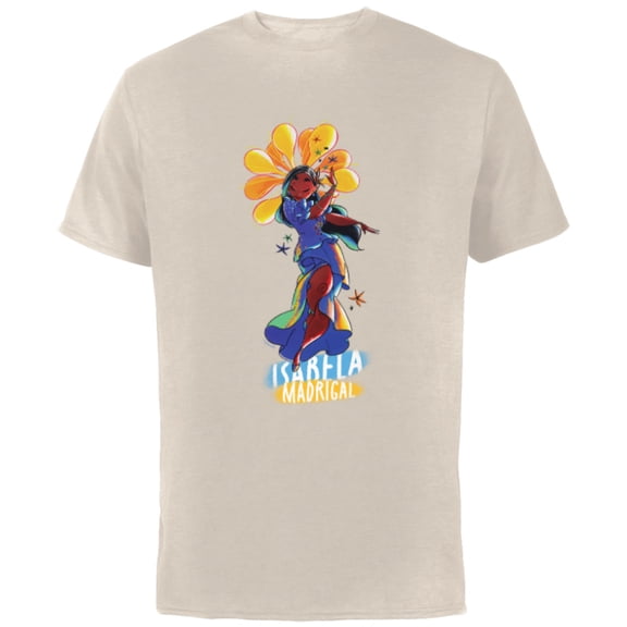 Disney Encanto Isabela Madrigal Colorful Vibes Flower Dance - Short Sleeve Cotton T-Shirt for Adults - Customized-Natural