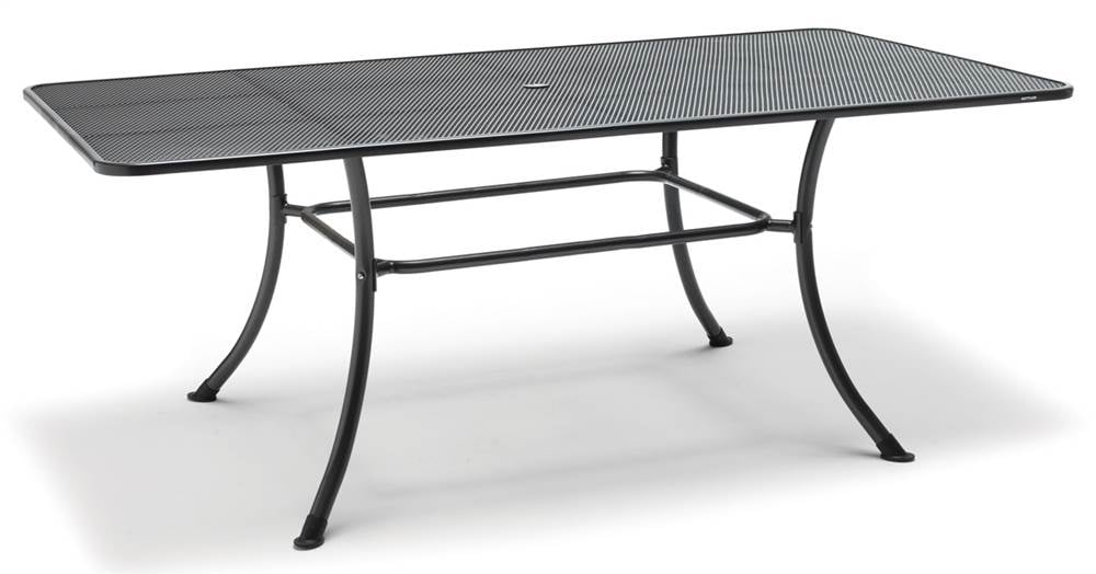 Kettler Rectangular Mesh Top Steel Patio Dining Table Com - Black Mesh Metal Round Outdoor Patio Dining Table