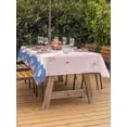 thumbnail image 4 of 60x84 Inch Outdoor Tablecloth with Umbrella Hole Zipper Rectangle Pink Cherry Blossoms Rectangular Tablecloths Outside Waterproof Harmony Mountain Fuji Cute Rabbit Patio Table Cover for Picnic Party, 4 of 8
