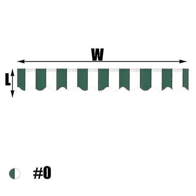 2.5m/3m/3.5m/4m/5m Store Banner Replacement Waterproof Fabric Strips Wavy Valance Sun Shade Canopy Patio Awning