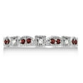 thumbnail image 4 of Vintage Stackable Diamond and Garnet Ring 14k White Gold (0.15ct), 4 of 4