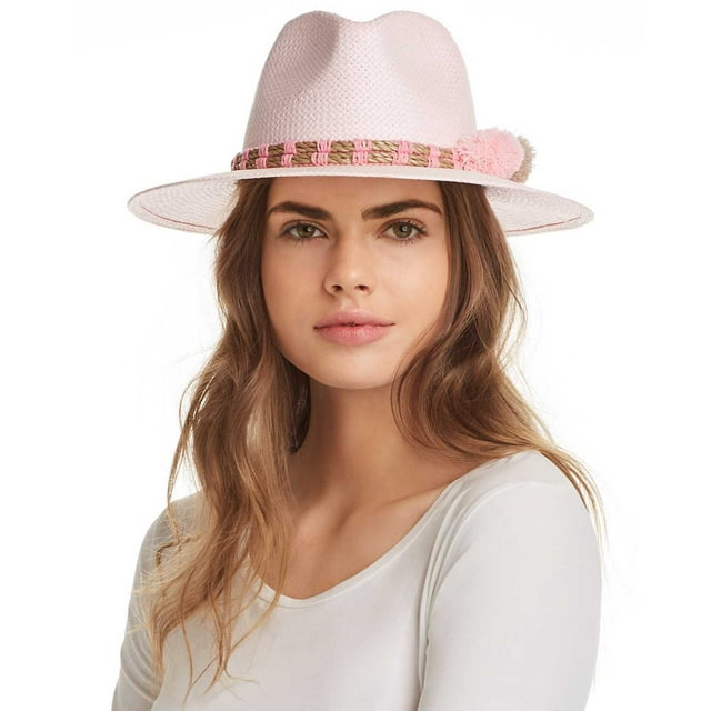 Helene Berman Chapeaux Fedora en Papier pour Femmes, Rose